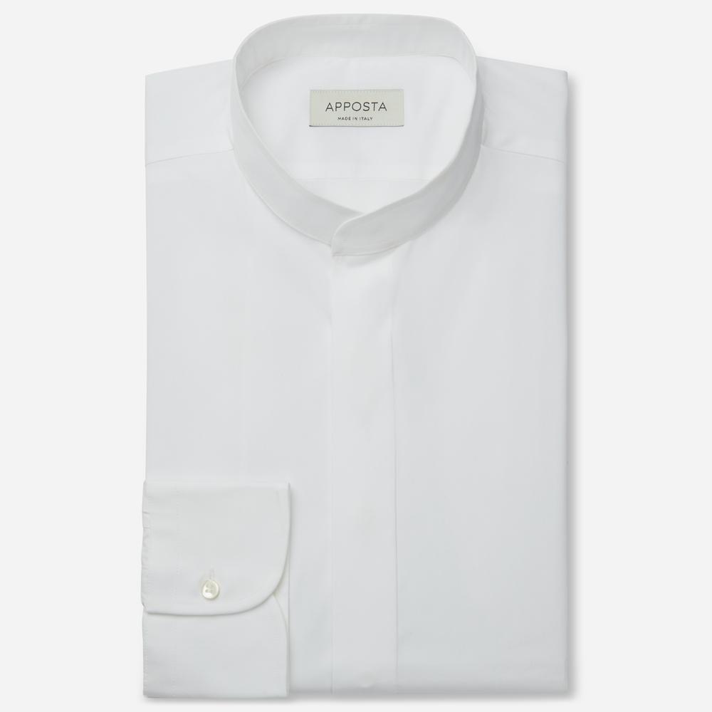 Shirt solid white cotton poplin double twisted, collar style band collar without button - High quality product image showing Shirt solid white cotton poplin double twisted, collar style band collar without button details and features Shirt solid white cotton poplin double twisted, collar style band collar without button - High quality product image showing Shirt solid white cotton poplin double twisted, collar style band collar without button details and features