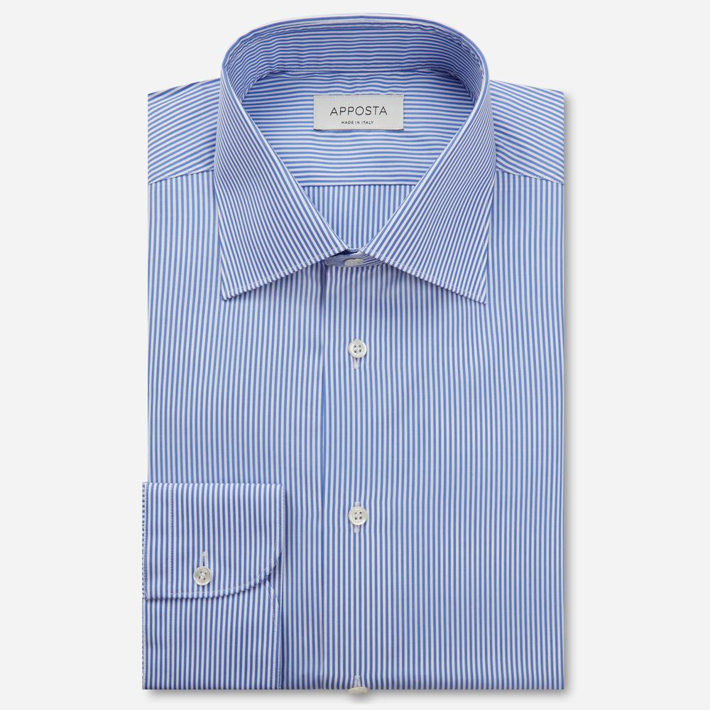 Shirt striped light blue cotton poplin giza 87, collar style semi-spread collar - High quality product image showing Shirt striped light blue cotton poplin giza 87, collar style semi-spread collar details and features Shirt striped light blue cotton poplin giza 87, collar style semi-spread collar - High quality product image showing Shirt striped light blue cotton poplin giza 87, collar style semi-spread collar details and features