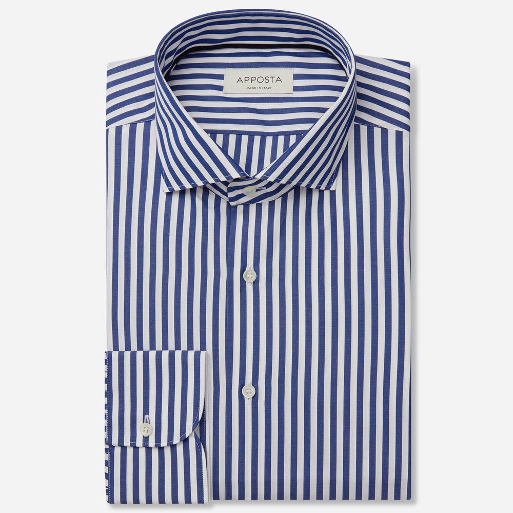 Shirt striped navy blue cotton poplin, collar style lower spread collar - High quality product image showing Shirt striped navy blue cotton poplin, collar style lower spread collar details and features Shirt striped navy blue cotton poplin, collar style lower spread collar - High quality product image showing Shirt striped navy blue cotton poplin, collar style lower spread collar details and features