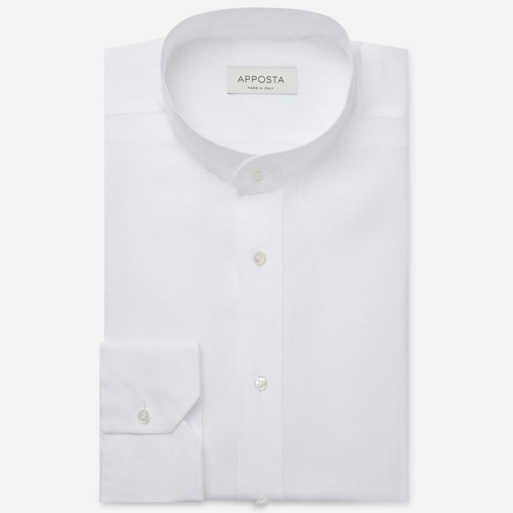 Shirt solid white linen plain, collar style band collar - High quality product image showing Shirt solid white linen plain, collar style band collar details and features Shirt solid white linen plain, collar style band collar - High quality product image showing Shirt solid white linen plain, collar style band collar details and features