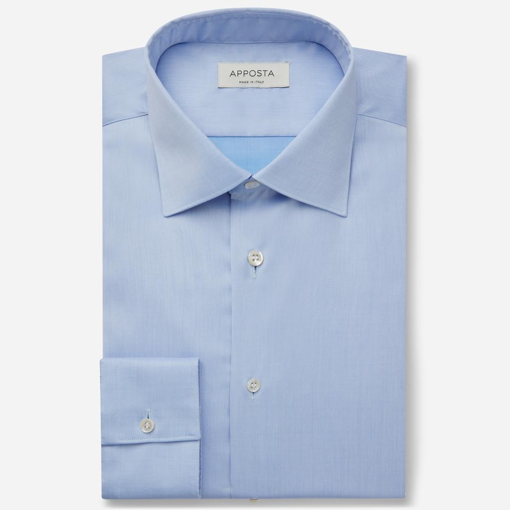 Shirt solid light blue wrinkle-free cotton twill double twisted, collar style low straight point collar from Apposta Shirt solid light blue wrinkle-free cotton twill double twisted, collar style low straight point collar - Apposta Clothing product