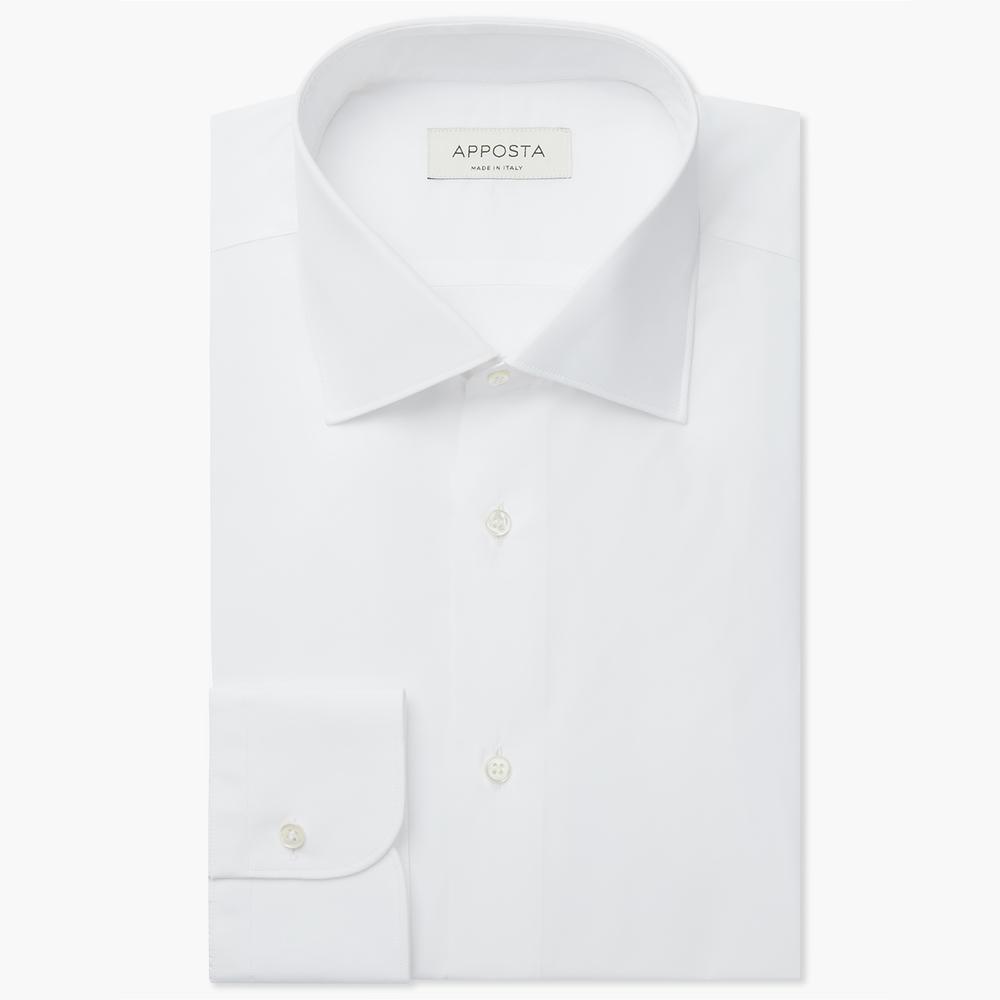 Shirt solid white stretch cotton poplin, collar style semi-spread collar from Apposta Shirt solid white stretch cotton poplin, collar style semi-spread collar - Apposta Clothing product