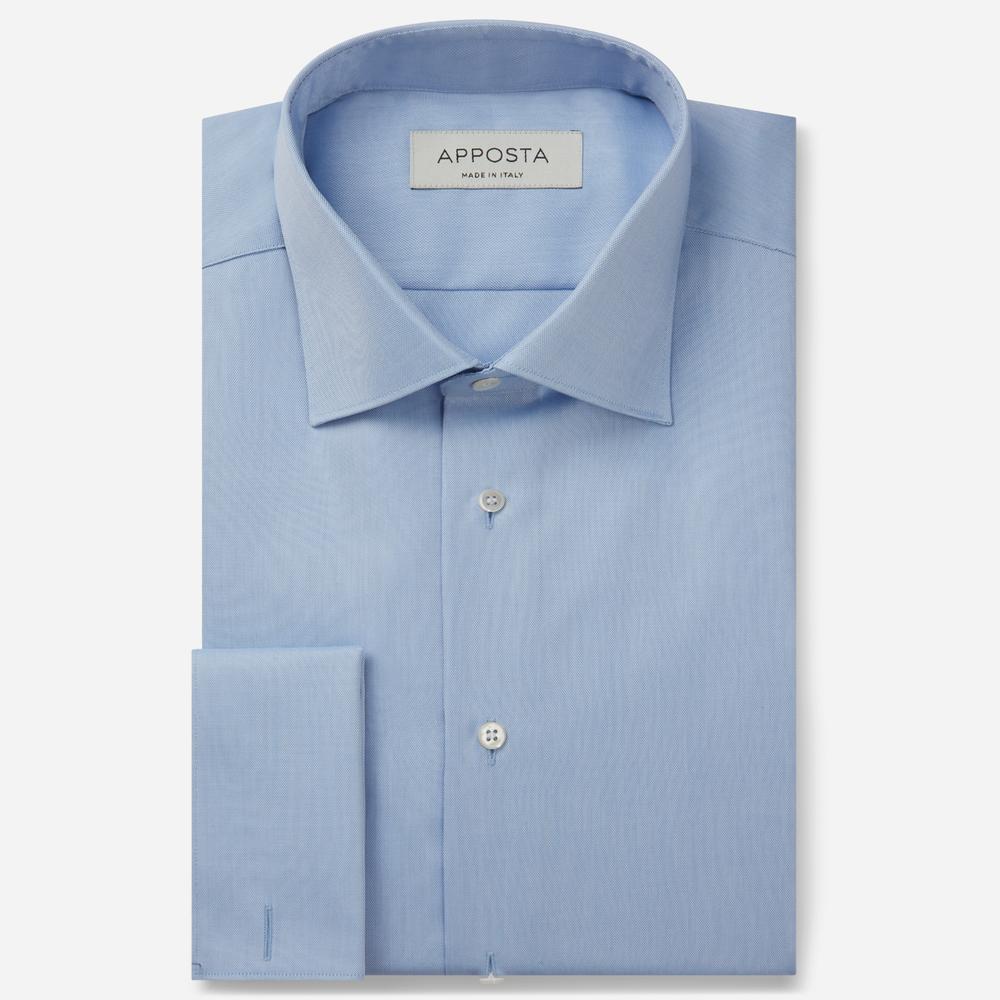 Shirt solid light blue wrinkle-free cotton oxford double twisted, collar style semi-spread collar, cuff french cuff (cufflinks) - High quality product image showing Shirt solid light blue wrinkle-free cotton oxford double twisted, collar style semi-spread collar, cuff french cuff (cufflinks) details and features Shirt solid light blue wrinkle-free cotton oxford double twisted, collar style semi-spread collar, cuff french cuff (cufflinks) - High quality product image showing Shirt solid light blue wrinkle-free cotton oxford double twisted, collar style semi-spread collar, cuff french cuff (cufflinks) details and features