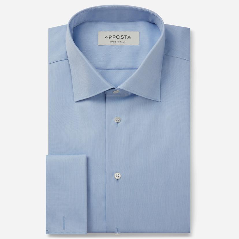 Shirt solid light blue wrinkle-free cotton oxford double twisted, collar style semi-spread collar, cuff french cuff (cufflinks) Shirt solid light blue wrinkle-free cotton oxford double twisted, collar style semi-spread collar, cuff french cuff (cufflinks)