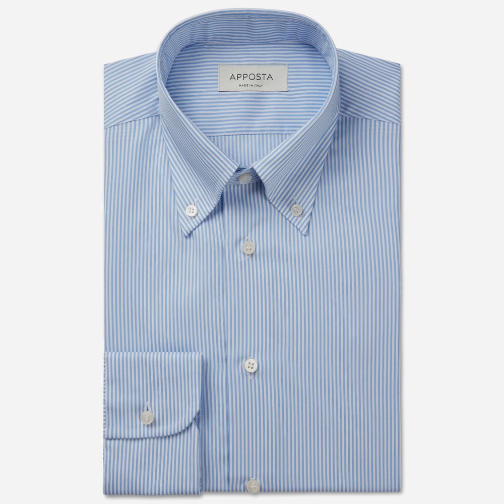 Shirt striped light blue wrinkle-free cotton twill, collar style button-down collar - High quality product image showing Shirt striped light blue wrinkle-free cotton twill, collar style button-down collar details and features Shirt striped light blue wrinkle-free cotton twill, collar style button-down collar - High quality product image showing Shirt striped light blue wrinkle-free cotton twill, collar style button-down collar details and features
