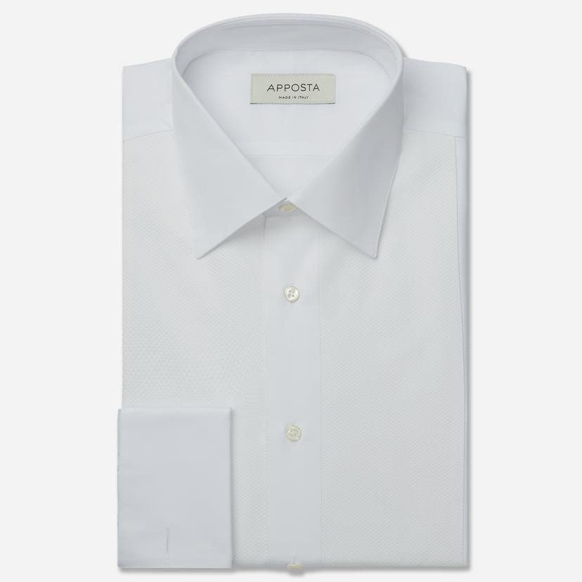 Shirt solid white cotton, collar style low straight point collar, cuff french cuff (cufflinks) Shirt solid white cotton, collar style low straight point collar, cuff french cuff (cufflinks)