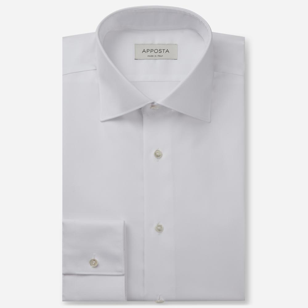 Shirt solid white cotton poplin double twisted supima cotton, collar style semi-spread collar - High quality product image showing Shirt solid white cotton poplin double twisted supima cotton, collar style semi-spread collar details and features Shirt solid white cotton poplin double twisted supima cotton, collar style semi-spread collar - High quality product image showing Shirt solid white cotton poplin double twisted supima cotton, collar style semi-spread collar details and features