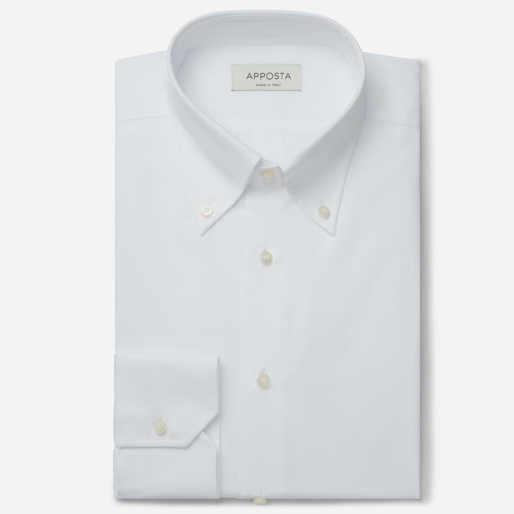 Shirt solid white cotton poplin double twisted, collar style button-down collar from Apposta Shirt solid white cotton poplin double twisted, collar style button-down collar - Apposta Clothing product