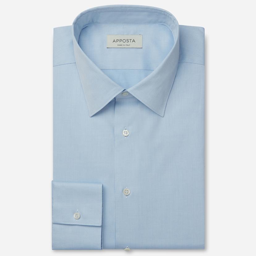 Shirt solid light blue cotton pinpoint oxford double twisted, collar style low straight point collar Shirt solid light blue cotton pinpoint oxford double twisted, collar style low straight point collar