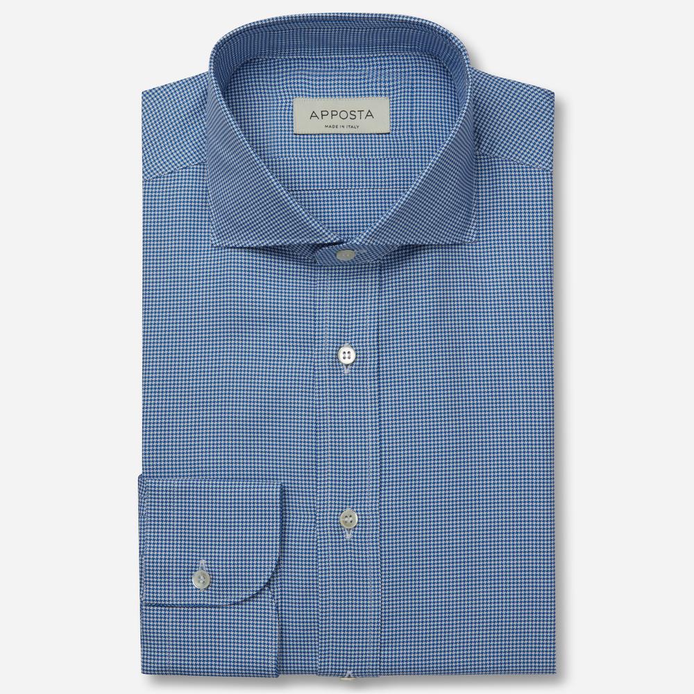 Shirt houndstooth check light blue cotton oxford double twisted, collar style lower spread collar from Apposta Shirt houndstooth check light blue cotton oxford double twisted, collar style lower spread collar - Apposta Clothing product