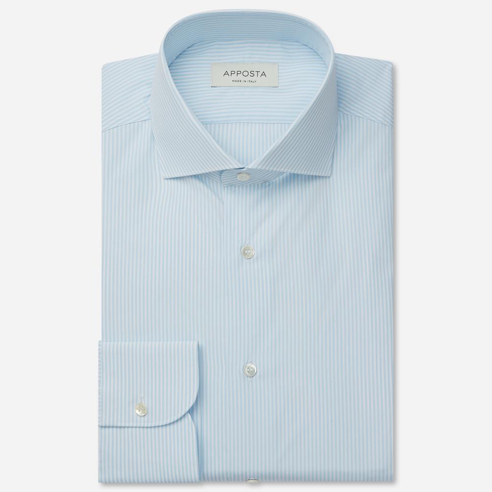 Shirt striped light blue cotton fil-à-fil, collar style lower spread collar - High quality product image showing Shirt striped light blue cotton fil-à-fil, collar style lower spread collar details and features Shirt striped light blue cotton fil-à-fil, collar style lower spread collar - High quality product image showing Shirt striped light blue cotton fil-à-fil, collar style lower spread collar details and features