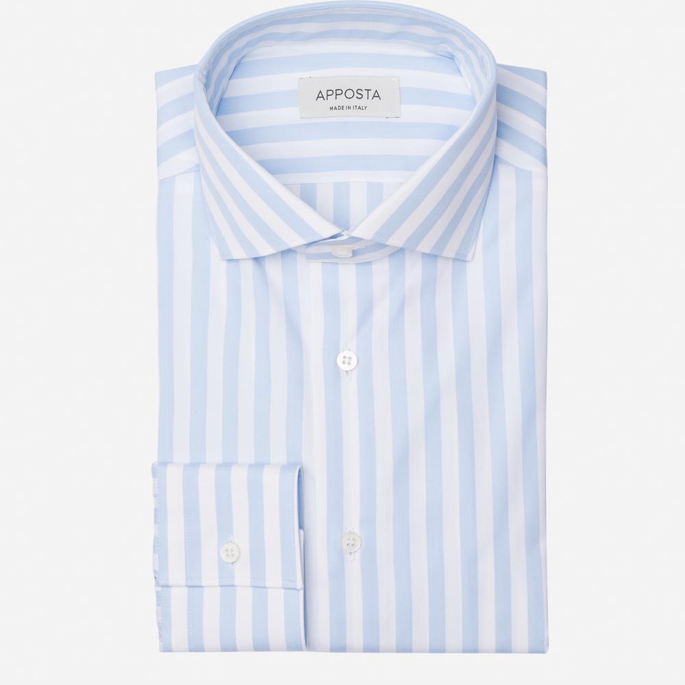 Shirt striped light blue cotton poplin, collar style lower spread collar from Apposta Shirt striped light blue cotton poplin, collar style lower spread collar - Apposta Clothing product