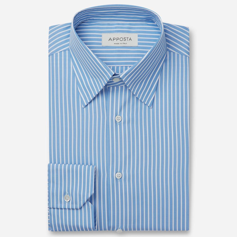 Shirt striped light blue wrinkle-free cotton poplin, collar style hidden button down collar - High quality product image showing Shirt striped light blue wrinkle-free cotton poplin, collar style hidden button down collar details and features Shirt striped light blue wrinkle-free cotton poplin, collar style hidden button down collar - High quality product image showing Shirt striped light blue wrinkle-free cotton poplin, collar style hidden button down collar details and features