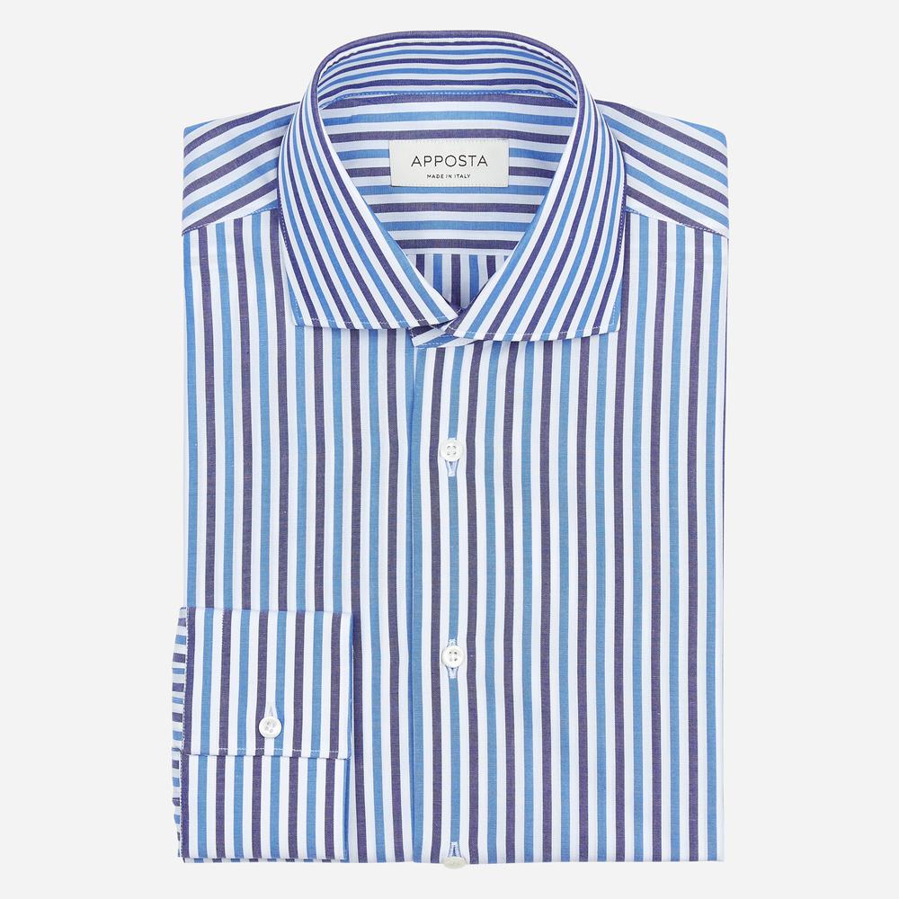 Shirt striped navy blue cotton plain, collar style lower spread collar - High quality product image showing Shirt striped navy blue cotton plain, collar style lower spread collar details and features Shirt striped navy blue cotton plain, collar style lower spread collar - High quality product image showing Shirt striped navy blue cotton plain, collar style lower spread collar details and features