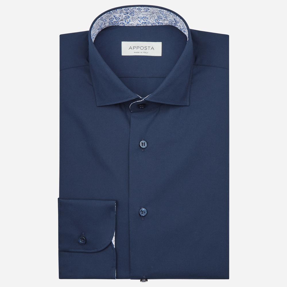 Shirt solid navy blue cotton poplin, collar style lower spread collar - High quality product image showing Shirt solid navy blue cotton poplin, collar style lower spread collar details and features Shirt solid navy blue cotton poplin, collar style lower spread collar - High quality product image showing Shirt solid navy blue cotton poplin, collar style lower spread collar details and features