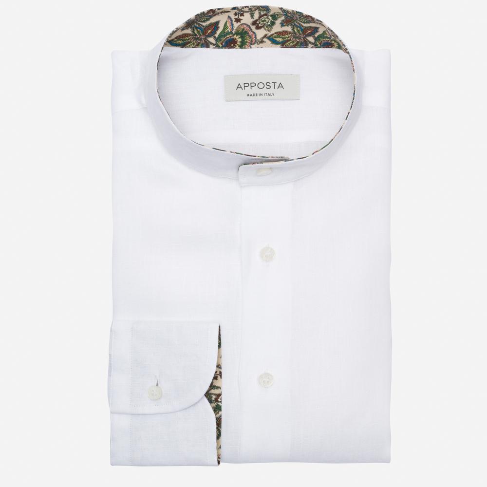 Shirt solid white linen plain, collar style band collar - High quality product image showing Shirt solid white linen plain, collar style band collar details and features Shirt solid white linen plain, collar style band collar - High quality product image showing Shirt solid white linen plain, collar style band collar details and features