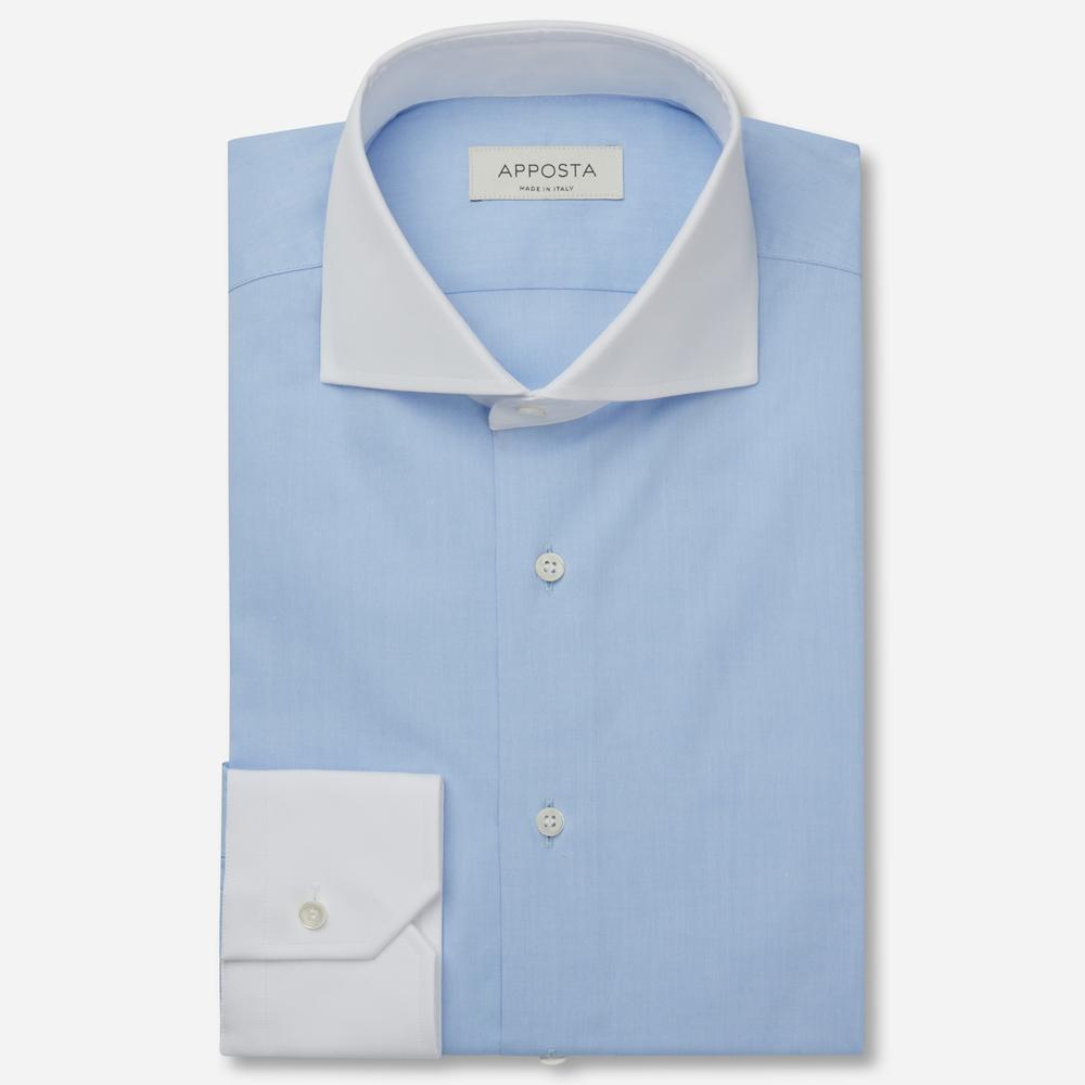 Shirt solid light blue cotton poplin double twisted giza 45, collar style lower spread collar from Apposta Shirt solid light blue cotton poplin double twisted giza 45, collar style lower spread collar - Apposta Clothing product
