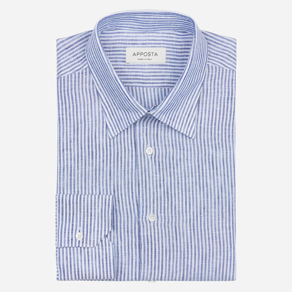 Shirt striped light blue linen plain, collar style lower spread collar - High quality product image showing Shirt striped light blue linen plain, collar style lower spread collar details and features Shirt striped light blue linen plain, collar style lower spread collar - High quality product image showing Shirt striped light blue linen plain, collar style lower spread collar details and features