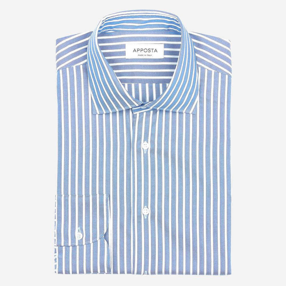 Shirt striped light blue cotton oxford, collar style semi-spread collar - High quality product image showing Shirt striped light blue cotton oxford, collar style semi-spread collar details and features Shirt striped light blue cotton oxford, collar style semi-spread collar - High quality product image showing Shirt striped light blue cotton oxford, collar style semi-spread collar details and features