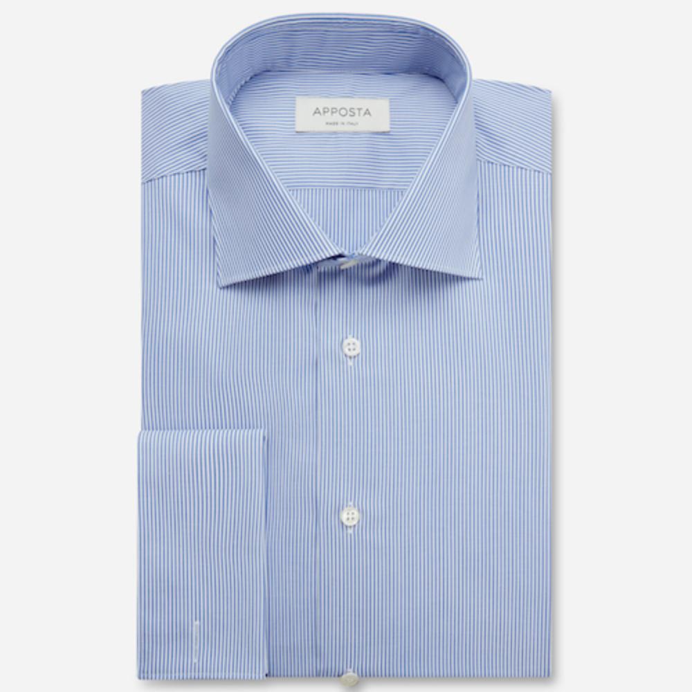 Shirt striped light blue easy-iron cotton poplin, collar style semi-spread collar, cuff french cuff (cufflinks) - High quality product image showing Shirt striped light blue easy-iron cotton poplin, collar style semi-spread collar, cuff french cuff (cufflinks) details and features Shirt striped light blue easy-iron cotton poplin, collar style semi-spread collar, cuff french cuff (cufflinks) - High quality product image showing Shirt striped light blue easy-iron cotton poplin, collar style semi-spread collar, cuff french cuff (cufflinks) details and features
