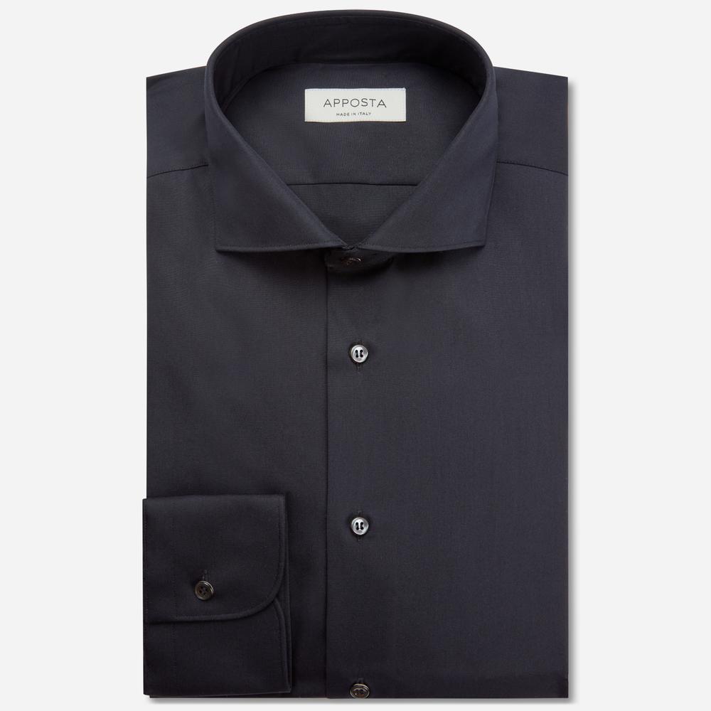 Shirt solid black easy-iron cotton poplin, collar style lower spread collar - High quality product image showing Shirt solid black easy-iron cotton poplin, collar style lower spread collar details and features Shirt solid black easy-iron cotton poplin, collar style lower spread collar - High quality product image showing Shirt solid black easy-iron cotton poplin, collar style lower spread collar details and features