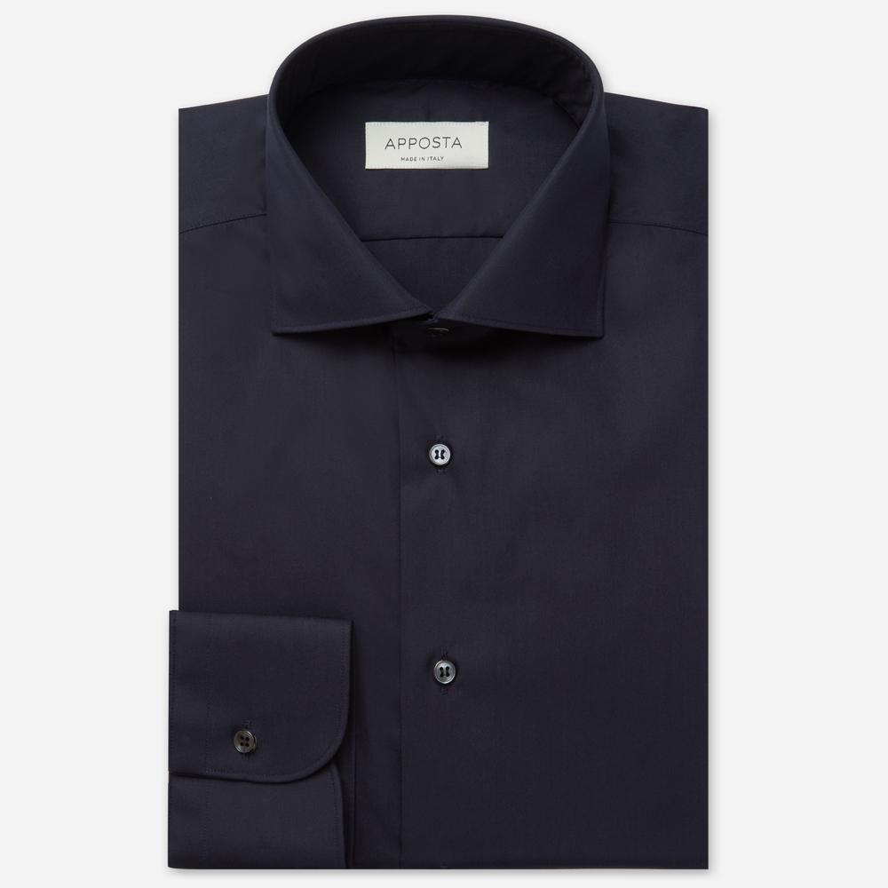 Shirt solid navy blue easy-iron cotton poplin, collar style spread collar - High quality product image showing Shirt solid navy blue easy-iron cotton poplin, collar style spread collar details and features Shirt solid navy blue easy-iron cotton poplin, collar style spread collar - High quality product image showing Shirt solid navy blue easy-iron cotton poplin, collar style spread collar details and features