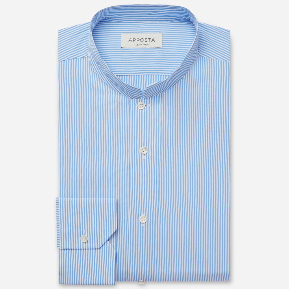 Shirt striped light blue cotton plain, collar style open band collar - High quality product image showing Shirt striped light blue cotton plain, collar style open band collar details and features Shirt striped light blue cotton plain, collar style open band collar - High quality product image showing Shirt striped light blue cotton plain, collar style open band collar details and features