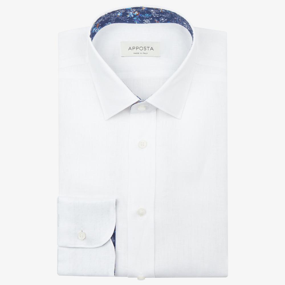 Shirt solid white cotton twill, collar style low straight point collar - High quality product image showing Shirt solid white cotton twill, collar style low straight point collar details and features Shirt solid white cotton twill, collar style low straight point collar - High quality product image showing Shirt solid white cotton twill, collar style low straight point collar details and features