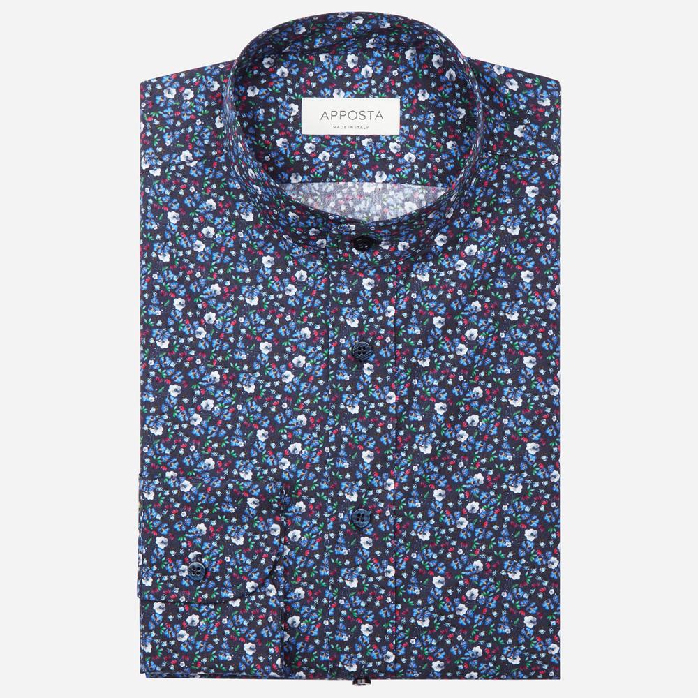 Shirt floral multi cotton poplin, collar style band collar - High quality product image showing Shirt floral multi cotton poplin, collar style band collar details and features Shirt floral multi cotton poplin, collar style band collar - High quality product image showing Shirt floral multi cotton poplin, collar style band collar details and features