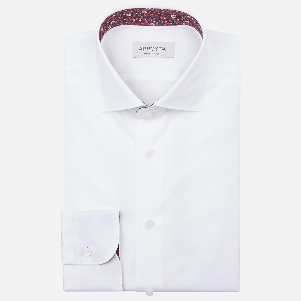 Shirt solid white cotton poplin double twisted, collar style updated spread collar with short points - High quality product image showing Shirt solid white cotton poplin double twisted, collar style updated spread collar with short points details and features Shirt solid white cotton poplin double twisted, collar style updated spread collar with short points - High quality product image showing Shirt solid white cotton poplin double twisted, collar style updated spread collar with short points details and features