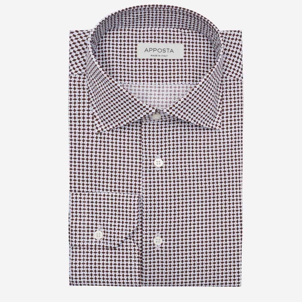Shirt patterned designs brown cotton plain, collar style semi-spread collar from Apposta Shirt patterned designs brown cotton plain, collar style semi-spread collar - Apposta Clothing product