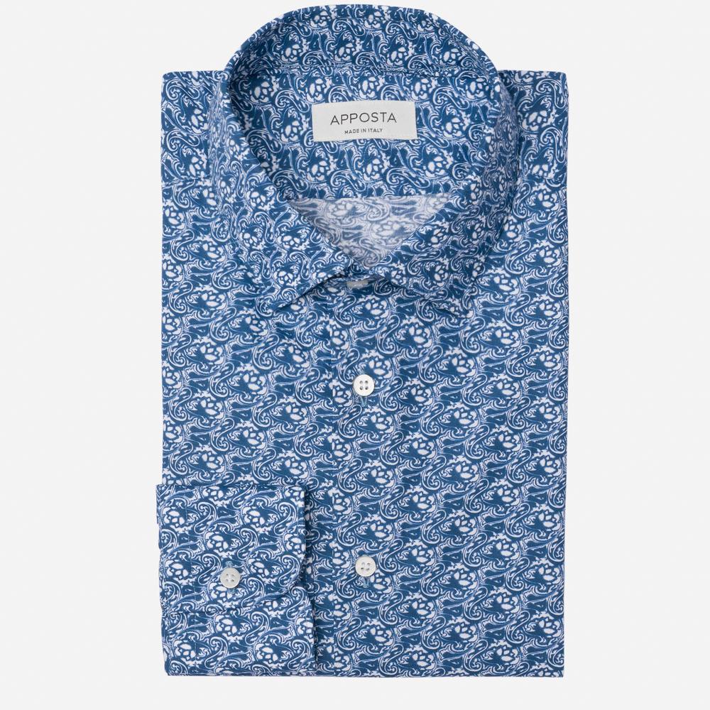 Shirt floral navy blue cotton plain, collar style cutaway collar from Apposta Shirt floral navy blue cotton plain, collar style cutaway collar - Apposta Clothing product