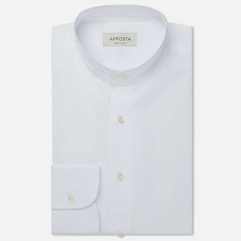Shirt solid white cotton poplin double twisted, collar style band collar - High quality product image showing Shirt solid white cotton poplin double twisted, collar style band collar details and features Shirt solid white cotton poplin double twisted, collar style band collar - High quality product image showing Shirt solid white cotton poplin double twisted, collar style band collar details and features