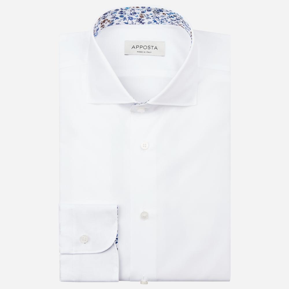 Shirt solid white cotton poplin, collar style lower spread collar - High quality product image showing Shirt solid white cotton poplin, collar style lower spread collar details and features Shirt solid white cotton poplin, collar style lower spread collar - High quality product image showing Shirt solid white cotton poplin, collar style lower spread collar details and features