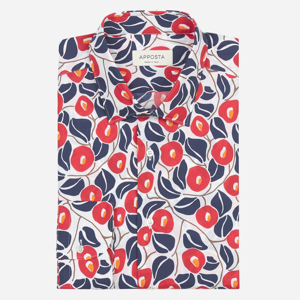 Shirt floral multi cotton poplin, collar style updated straight point collar with short points - High quality product image showing Shirt floral multi cotton poplin, collar style updated straight point collar with short points details and features Shirt floral multi cotton poplin, collar style updated straight point collar with short points - High quality product image showing Shirt floral multi cotton poplin, collar style updated straight point collar with short points details and features