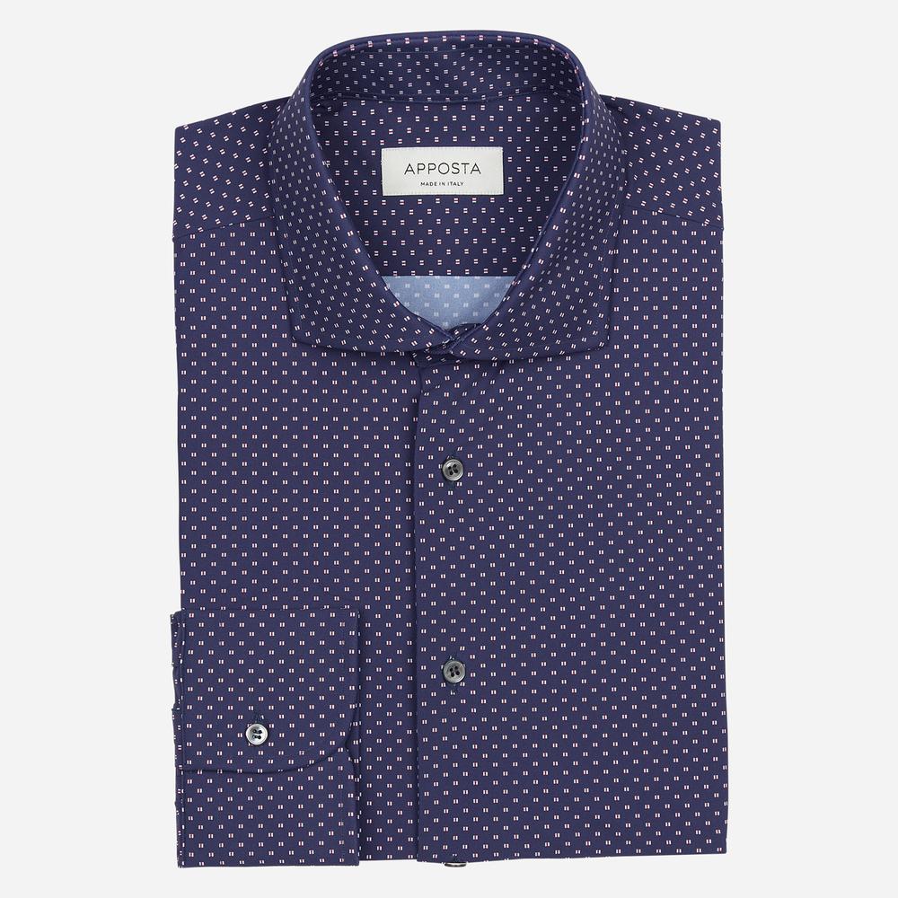 Shirt textures navy blue 4-way stretch poplin double twisted sensitive, collar style updated spread collar with short points - High quality product image showing Shirt textures navy blue 4-way stretch poplin double twisted sensitive, collar style updated spread collar with short points details and features Shirt textures navy blue 4-way stretch poplin double twisted sensitive, collar style updated spread collar with short points - High quality product image showing Shirt textures navy blue 4-way stretch poplin double twisted sensitive, collar style updated spread collar with short points details and features