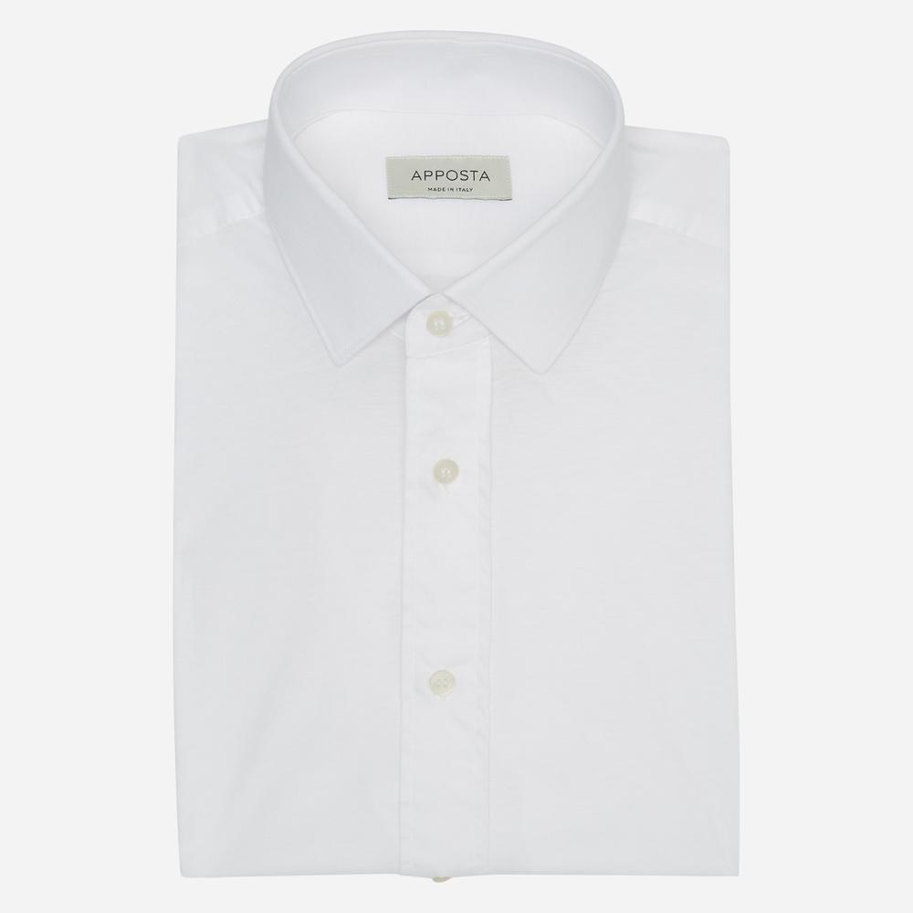 Shirt solid white cotton jersey double twisted, collar style updated straight point collar with short points - High quality product image showing Shirt solid white cotton jersey double twisted, collar style updated straight point collar with short points details and features Shirt solid white cotton jersey double twisted, collar style updated straight point collar with short points - High quality product image showing Shirt solid white cotton jersey double twisted, collar style updated straight point collar with short points details and features
