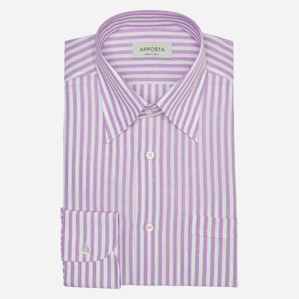 Shirt striped violet cotton-linen plain, collar style hidden button down collar - High quality product image showing Shirt striped violet cotton-linen plain, collar style hidden button down collar details and features Shirt striped violet cotton-linen plain, collar style hidden button down collar - High quality product image showing Shirt striped violet cotton-linen plain, collar style hidden button down collar details and features