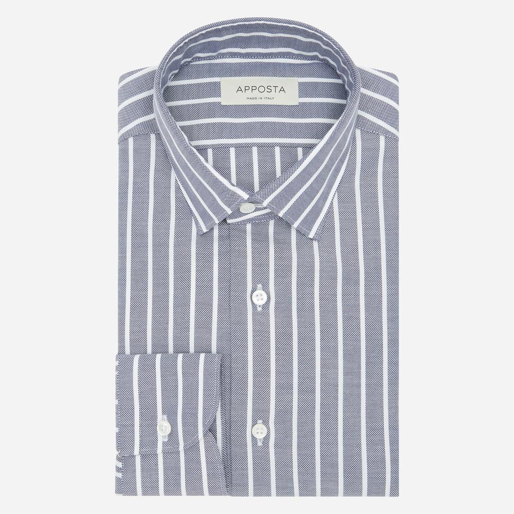 Shirt striped navy blue stretch cotton pinpoint oxford, collar style updated straight point collar with short points - High quality product image showing Shirt striped navy blue stretch cotton pinpoint oxford, collar style updated straight point collar with short points details and features Shirt striped navy blue stretch cotton pinpoint oxford, collar style updated straight point collar with short points - High quality product image showing Shirt striped navy blue stretch cotton pinpoint oxford, collar style updated straight point collar with short points details and features