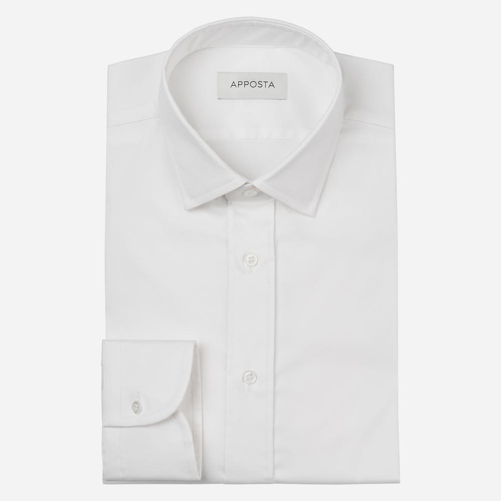 Shirt solid white stretch cotton poplin, collar style updated straight point collar with short points - High quality product image showing Shirt solid white stretch cotton poplin, collar style updated straight point collar with short points details and features Shirt solid white stretch cotton poplin, collar style updated straight point collar with short points - High quality product image showing Shirt solid white stretch cotton poplin, collar style updated straight point collar with short points details and features