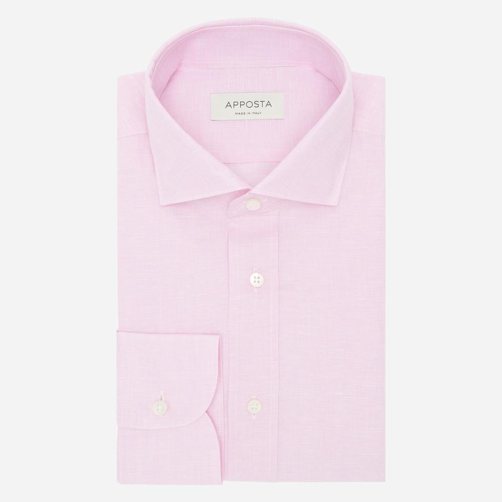 Shirt solid pink cotton-linen plain, collar style updated spread collar with short points - High quality product image showing Shirt solid pink cotton-linen plain, collar style updated spread collar with short points details and features Shirt solid pink cotton-linen plain, collar style updated spread collar with short points - High quality product image showing Shirt solid pink cotton-linen plain, collar style updated spread collar with short points details and features