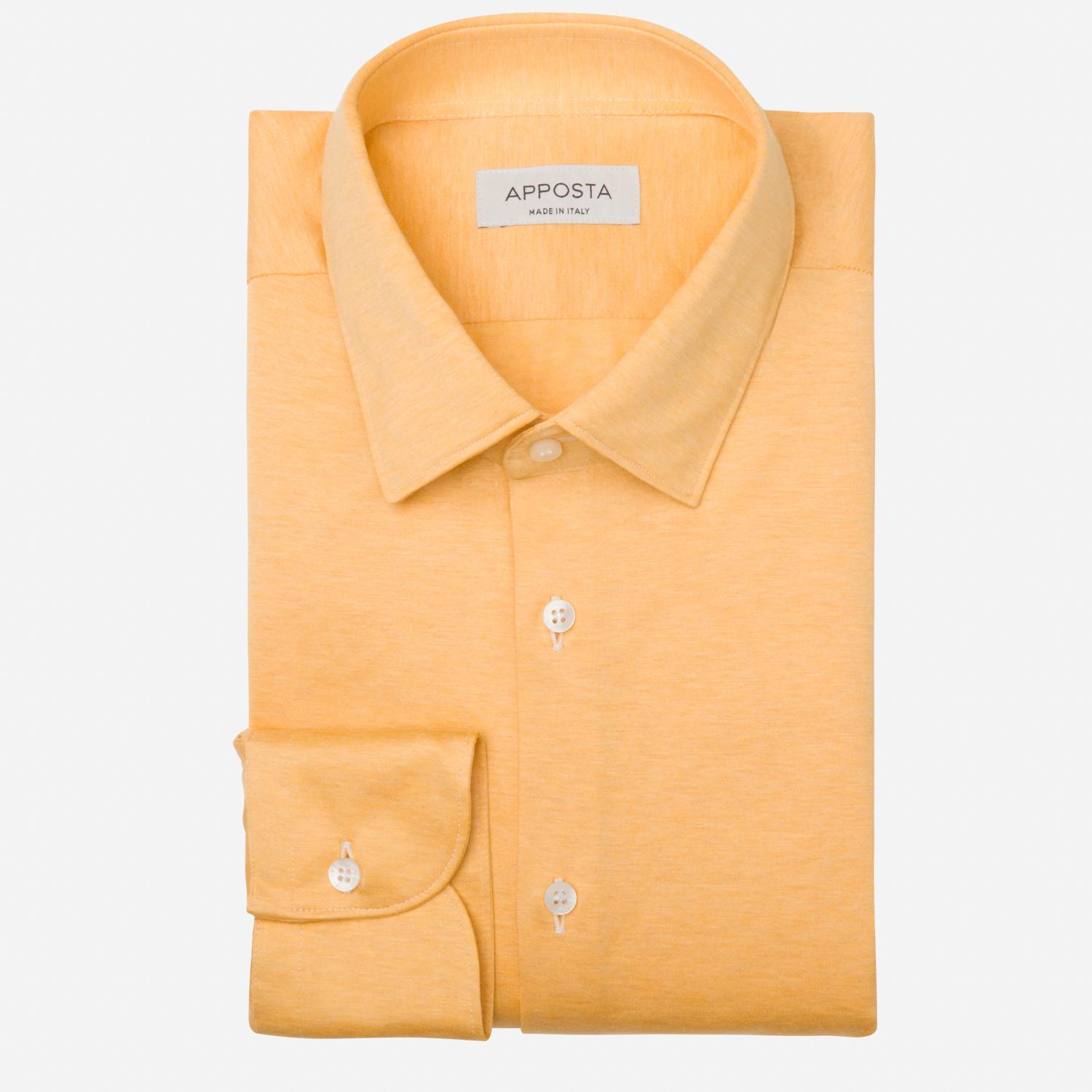 Shirt solid yellow cotton jersey double twisted, collar style updated straight point collar with short points - High quality product image showing Shirt solid yellow cotton jersey double twisted, collar style updated straight point collar with short points details and features Shirt solid yellow cotton jersey double twisted, collar style updated straight point collar with short points - High quality product image showing Shirt solid yellow cotton jersey double twisted, collar style updated straight point collar with short points details and features