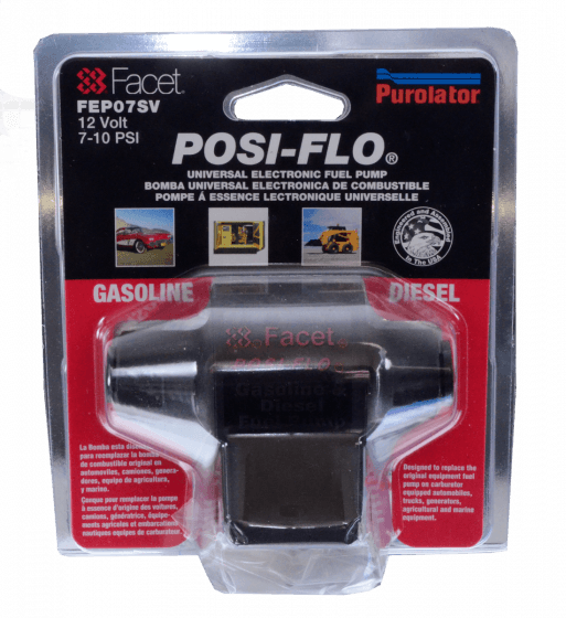 Facet FEP07SV Posi-Flow Fuel Pump Clamshell Kit (60107+Union) PSI 10.0 - 7.0 Facet FEP07SV Posi-Flow Fuel Pump Clamshell Kit (60107+Union) PSI 10.0 - 7.0