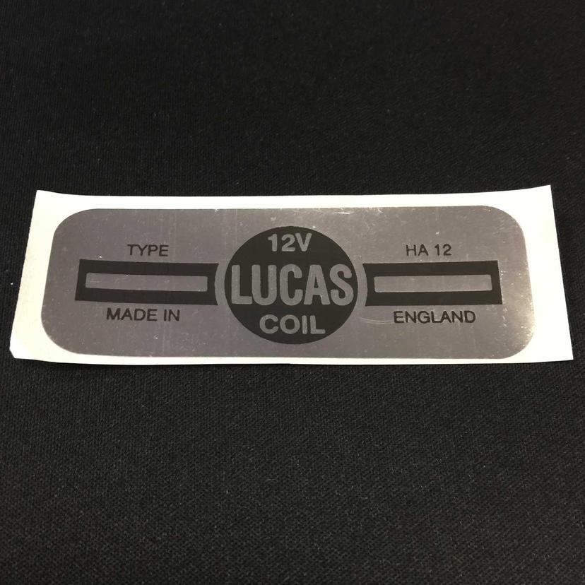 Lucas HA12 Classic Motor Car 12V Ignition Coil Sticker Vintage Silver Label Lucas HA12 Classic Motor Car 12V Ignition Coil Sticker Vintage Silver Label