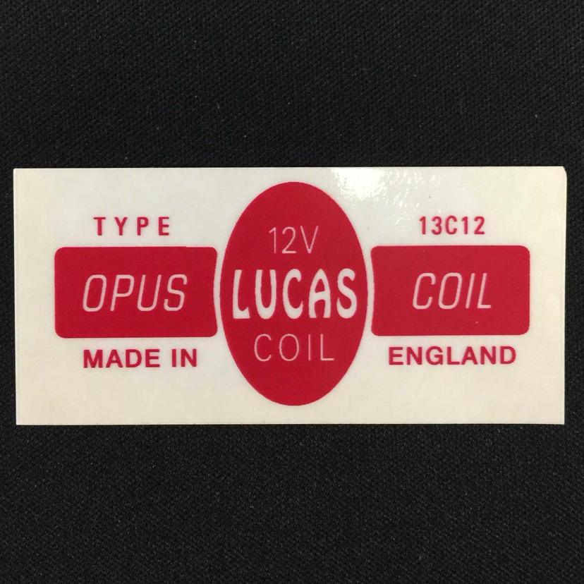 Lucas 13C12 Classic Motor Car Opus 12V Ignition Coil Sticker Vintage Red Label Lucas 13C12 Classic Motor Car Opus 12V Ignition Coil Sticker Vintage Red Label