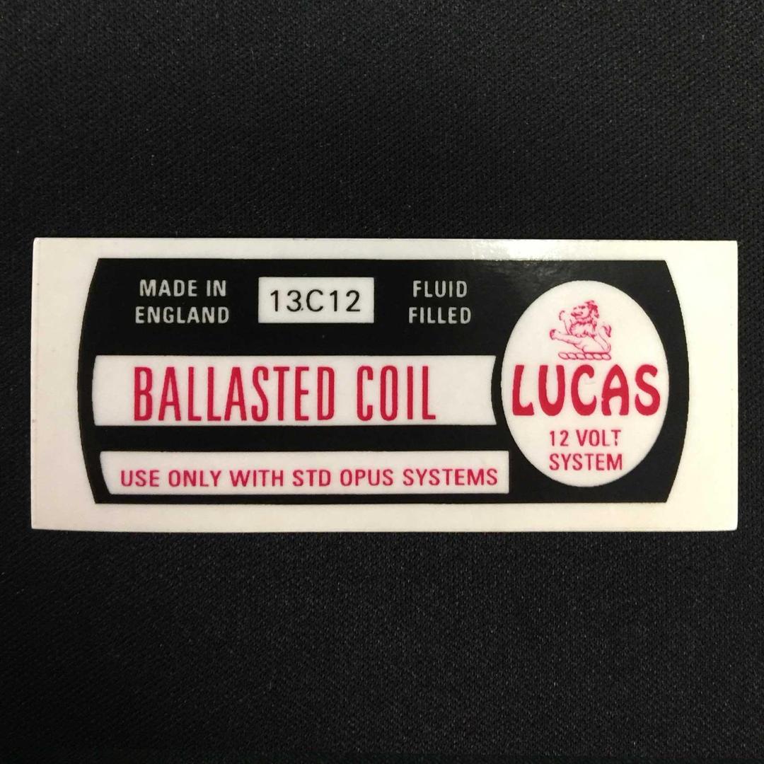 Lucas 13C12 Ballasted Coil Sticker Vintage Classic Car Fluid Filled STD Opus from The Green Spark Plug Lucas 13C12 Ballasted Coil Sticker Vintage Classic Car Fluid Filled STD Opus - The Green Spark Plug Automotive product