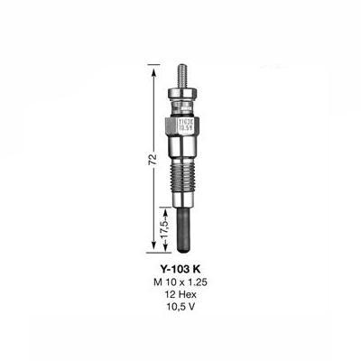 NGK Glow Plug Y-103K (6325) - High quality product image showing NGK Glow Plug Y-103K (6325) details and features NGK Glow Plug Y-103K (6325) - High quality product image showing NGK Glow Plug Y-103K (6325) details and features