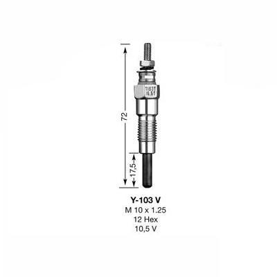 NGK Glow Plug Y-103V (2031) - High quality product image showing NGK Glow Plug Y-103V (2031) details and features NGK Glow Plug Y-103V (2031) - High quality product image showing NGK Glow Plug Y-103V (2031) details and features