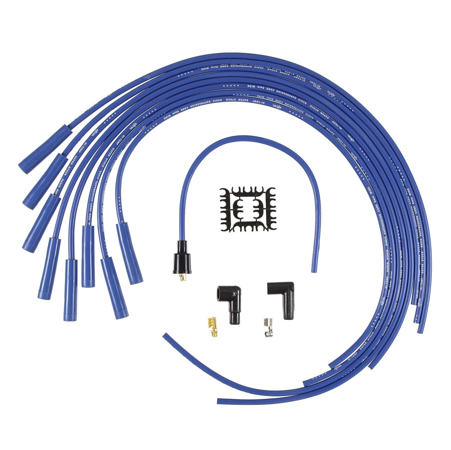 ACCEL 4040B Spark Plug Wire Set- 8mm - Blue Wire with Blue Straight Boots - High quality product image showing ACCEL 4040B Spark Plug Wire Set- 8mm - Blue Wire with Blue Straight Boots details and features ACCEL 4040B Spark Plug Wire Set- 8mm - Blue Wire with Blue Straight Boots - High quality product image showing ACCEL 4040B Spark Plug Wire Set- 8mm - Blue Wire with Blue Straight Boots details and features