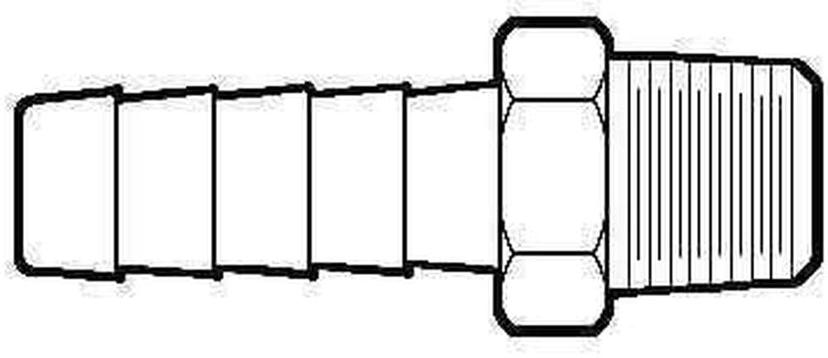 MIDLAND 201A-4B Hose Barb MIDLAND 201A-4B Hose Barb